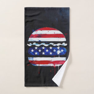 America Burger (Schwarze Malerei Nr. 3) Handtuch