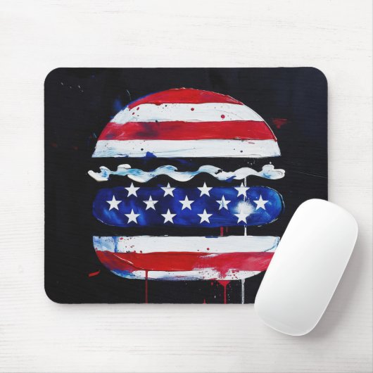 America Burger (Schwarze Malerei Nr. 3) Mousepad (Mit Mouse)