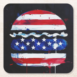 America Burger (Schwarze Malerei Nr. 3) Rechteckiger Pappuntersetzer