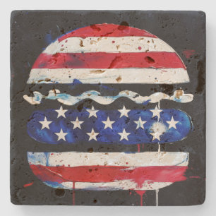America Burger (Schwarze Malerei Nr. 3) Steinuntersetzer