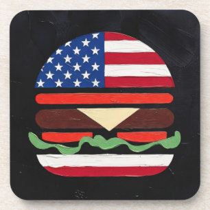 America Burger (Schwarze Malerei Nr. 4) Getränkeuntersetzer