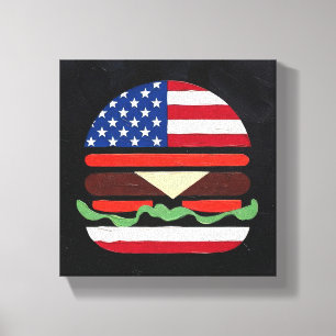 America Burger (Schwarze Malerei Nr. 4) Leinwanddruck