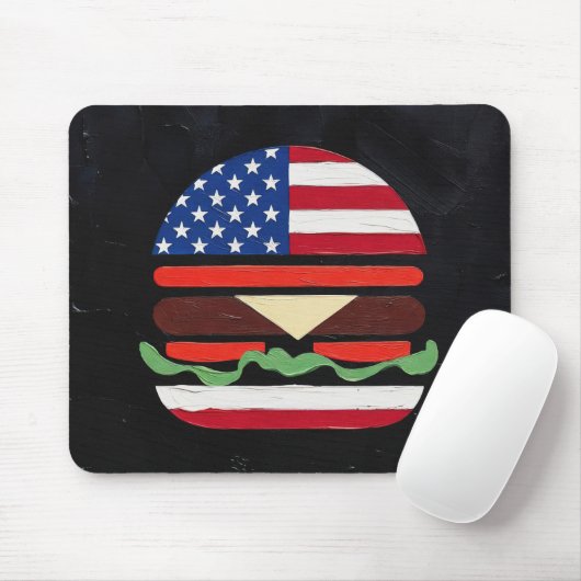 America Burger (Schwarze Malerei Nr. 4) Mousepad (Mit Mouse)