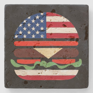 America Burger (Schwarze Malerei Nr. 4) Steinuntersetzer
