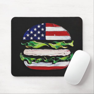 America Burger (Schwarze Malerei Nr. 5) Mousepad