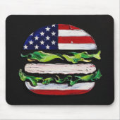 America Burger (Schwarze Malerei Nr. 5) Mousepad (Vorne)