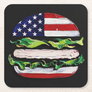 America Burger (Schwarze Malerei Nr. 5) Rechteckiger Pappuntersetzer