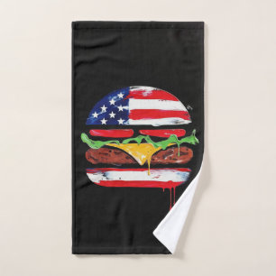 America Burger (Schwarze Malerei Nr. 6) Handtuch