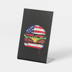 America Burger (Schwarze Malerei Nr. 6) Sockelschild