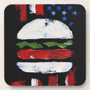 America Burger (Schwarze Malerei Nr. 7) Getränkeuntersetzer