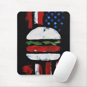 America Burger (Schwarze Malerei Nr. 7) Mousepad