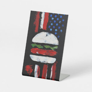 America Burger (Schwarze Malerei Nr. 7) Sockelschild