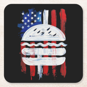 America Burger (Schwarzes Gemälde Nr. 1) Rechteckiger Pappuntersetzer