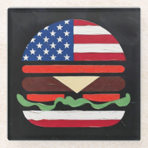 America Burger (Schwarzes Gemälde Nr. 4) Glasuntersetzer