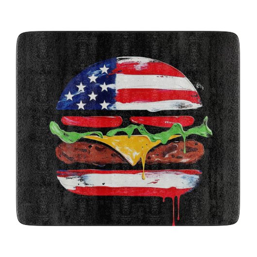America Burger (Schwarzes Gemälde Nr. 6) Schneidebrett (Vorderseite)