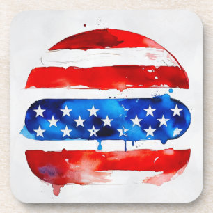 America Burger (Weiße Malerei Nr. 2) Getränkeuntersetzer