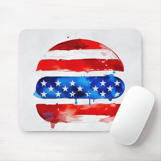 America Burger (Weiße Malerei Nr. 2) Mousepad (Mit Mouse)