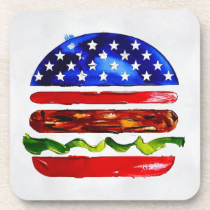 America Burger (Weiße Malerei Nr. 5) Getränkeuntersetzer