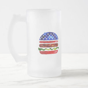 America Burger (Weiße Malerei Nr. 5) Mattglas Bierglas