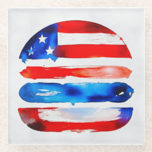 America Burger (Weißes Gemälde Nr. 3) Glasuntersetzer