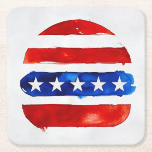 America Burger (Weißes Gemälde Nr. 4) Rechteckiger Pappuntersetzer