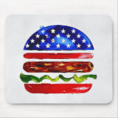 America Burger (Weißes Gemälde Nr. 5) Mousepad (Vorne)