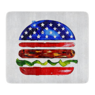 America Burger (Weißes Gemälde Nr. 5) Schneidebrett