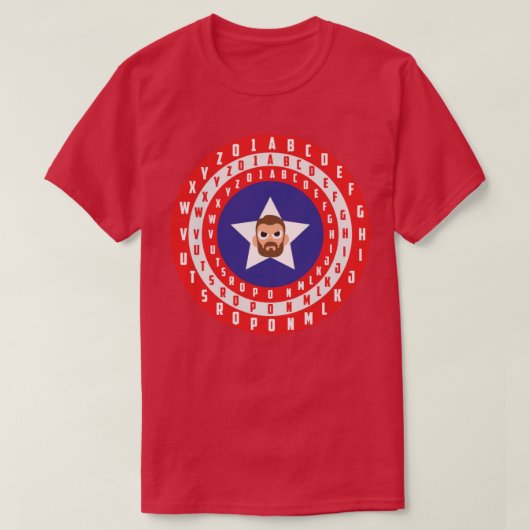 America Captain Typografy Shield T-Shirt (Design vorne)