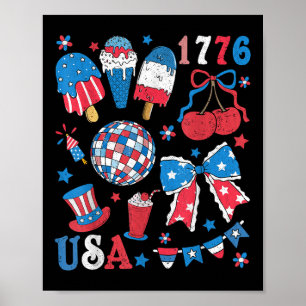 America Coquette Bow Usa Patriotic 4. Juli Kind Poster