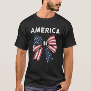 America Coquette Bows USA Flag 4. Juli Teen Girl T-Shirt