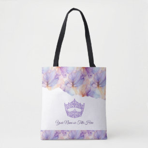 America Crown Ink Floral Tote Bag Tasche