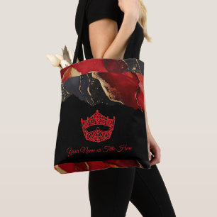America Crown Ink Marble Tote Bag Tasche