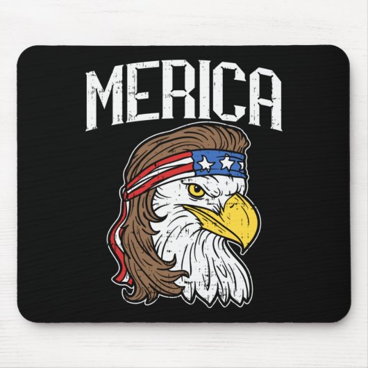 America Eagle Mähne Hemd 4. Juli Redneck Mousepad (Vorne)