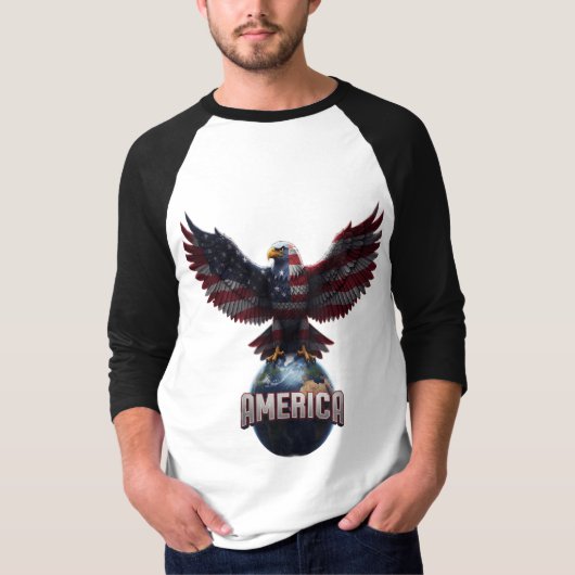 AMERICA Eagle T-Shirt – Bold Patriotic Style (Vorderseite)