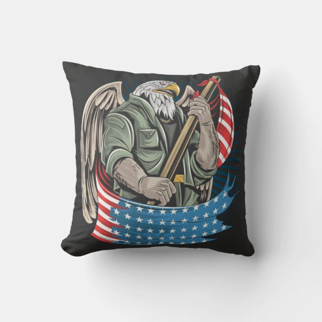 America Eagle Throw Kissen (Vorderseite)