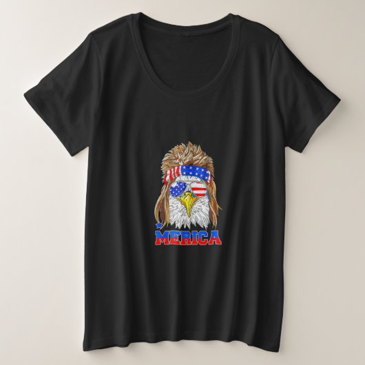 America Eagle Vets 4th of July Graphic Große Größe T-Shirt (Design vorne)
