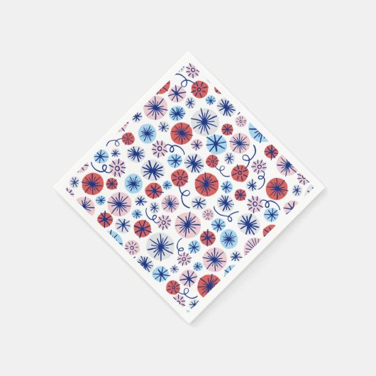 America Fireworks 4. Juli Serviette (Ecke)