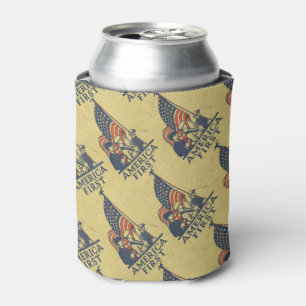 America First American Flag Patriots Vintager Text Dosenkühler