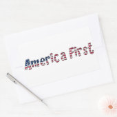 America First American Flag Typografy Patriotic Rechteckiger Aufkleber (Umschlag)