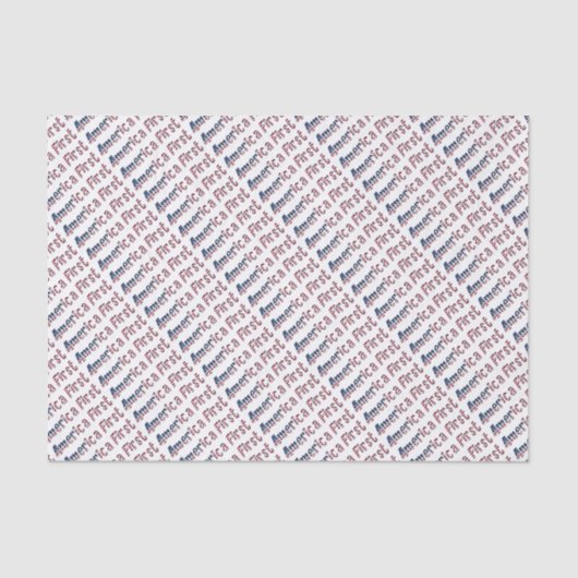 America First American Flag Typografy Patriotic Seidenpapier (Vorderseite)