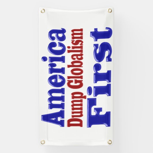 America First Dump Globalisierungsroter blauer Tex Banner (Vertikal)