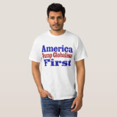 America First Dump Globalisierungsroter blauer Tex T-Shirt (Vorne ganz)
