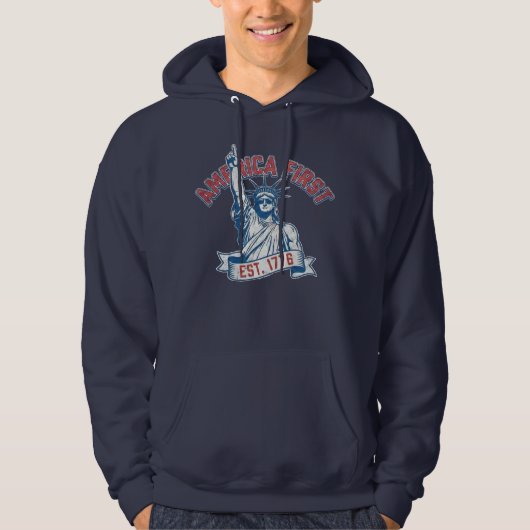AMERICA FIRST - Est. 1776 Hoodie (Vorderseite)