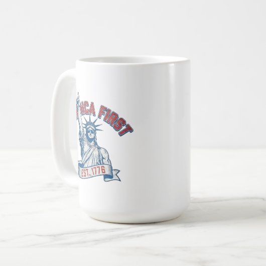 AMERICA FIRST - Est. 1776 Kaffeetasse (Vorderseite Links)