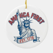 AMERICA FIRST - Est. 1776 Keramik Ornament (Hinten)