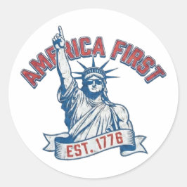 AMERICA FIRST - Est. 1776 Runder Aufkleber