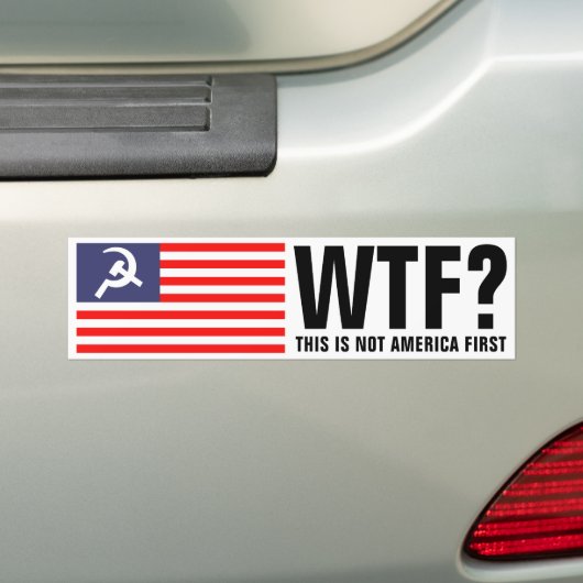America First Hammer & Sickle Flag politisch Autoaufkleber (Auf Auto)