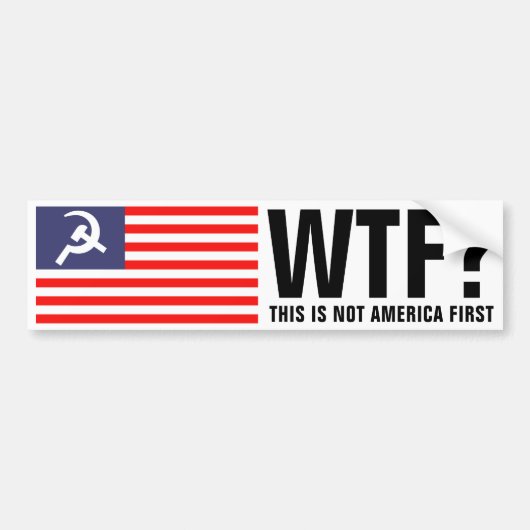 America First Hammer & Sickle Flag politisch Autoaufkleber (Vorne)