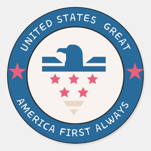 America First Logo-Aufkleber Runder Aufkleber (Vorderseite)