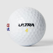 America First mit rot-blauen Text Golf Balls Golfball (Logo)